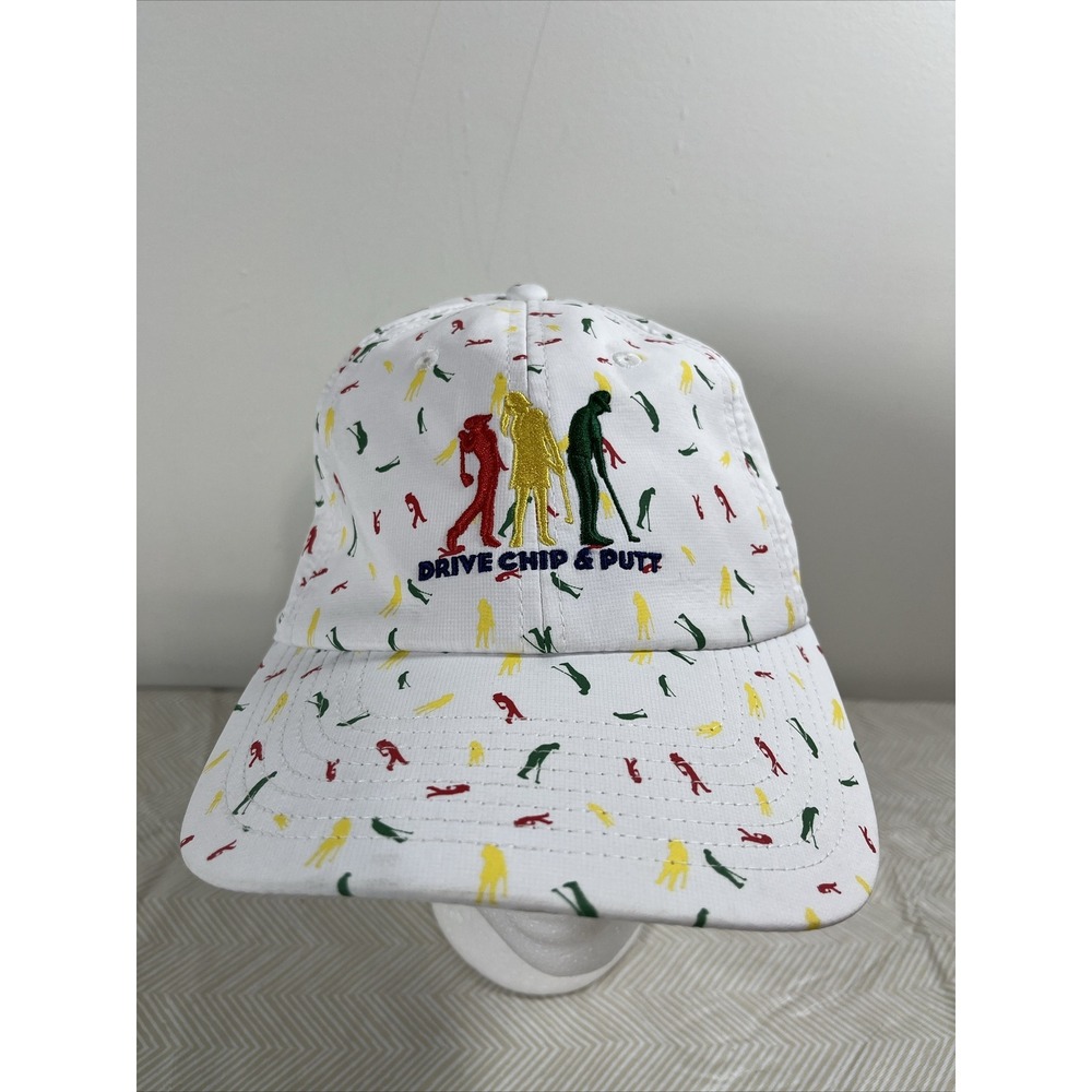 Drive Chip Putt All Over Print Embroidered Golf‎ Hat Adjustable White Cap Casual
